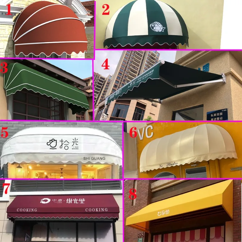 Watermelon canopy French outdoor awning curved winter melon decoration Internet celebrity semi-round awning fixed window rain