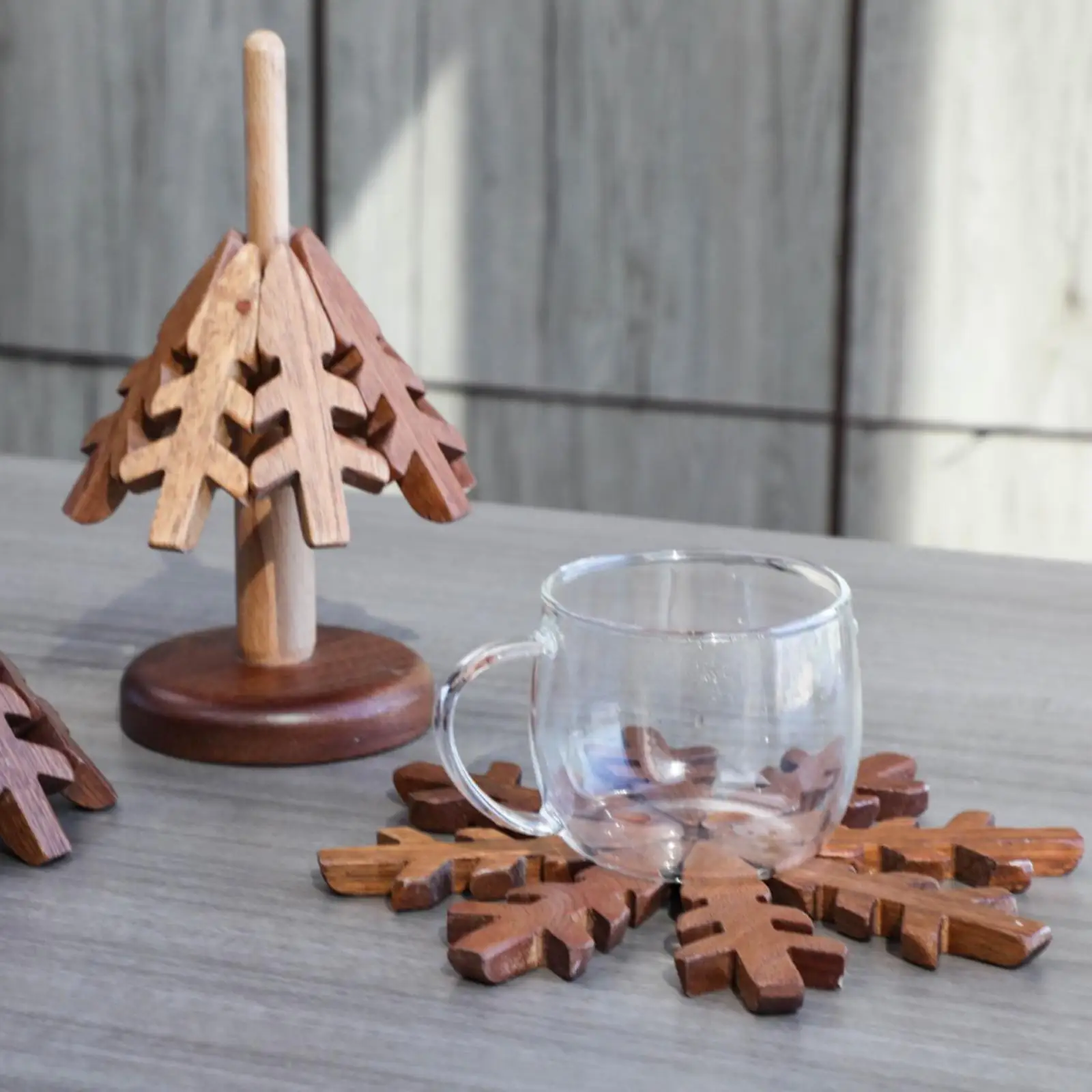 

Набор деревянных подставок, креативные подставки на дереве для стола ресторана