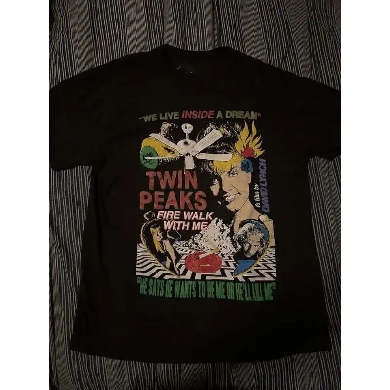 Y2k Vintage 90s Tops Version of Twin Peaks Walking with Fire Movie T-shirt Summer Casual Loose T-shirt Hip Pop Tees Unisex