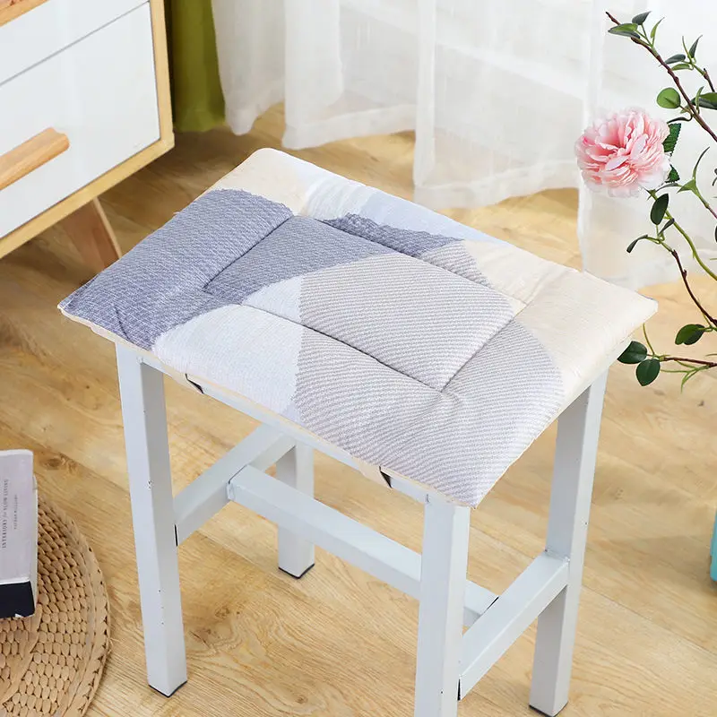 Modern Style Coton Thicken Non-slip Seat Pad Home Dining Chair Pad Rectangular Student Stool Mat Office Hotel Chair Cushion Mat