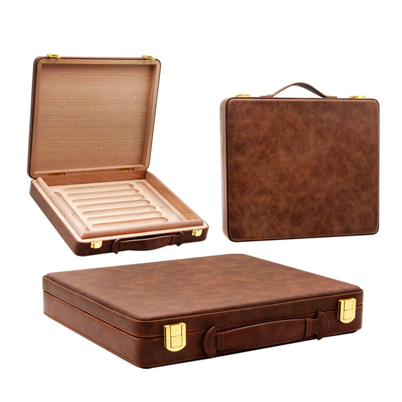 Portable Cigar Humidor Cigar Box Large Capacity of 10 sticks Cigar Humidifier Case Gift