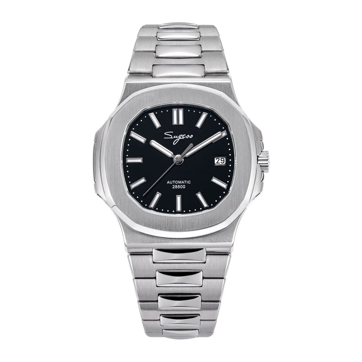 Sugess Man Horloge Automatische Mechanische Horloges Miyota 9015 Beweging MOP Wijzerplaat Lichtgevende Waterdichte 5bar Armband Luxe S466