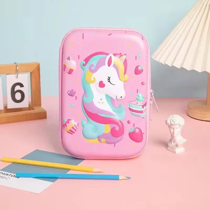 3D Cartoon Bleistift Fall tragbare große Kapazität Kawaii Studenten tasche niedlichen Schüler Büro Bleistift Fall Briefpapier Geschenk versorgung