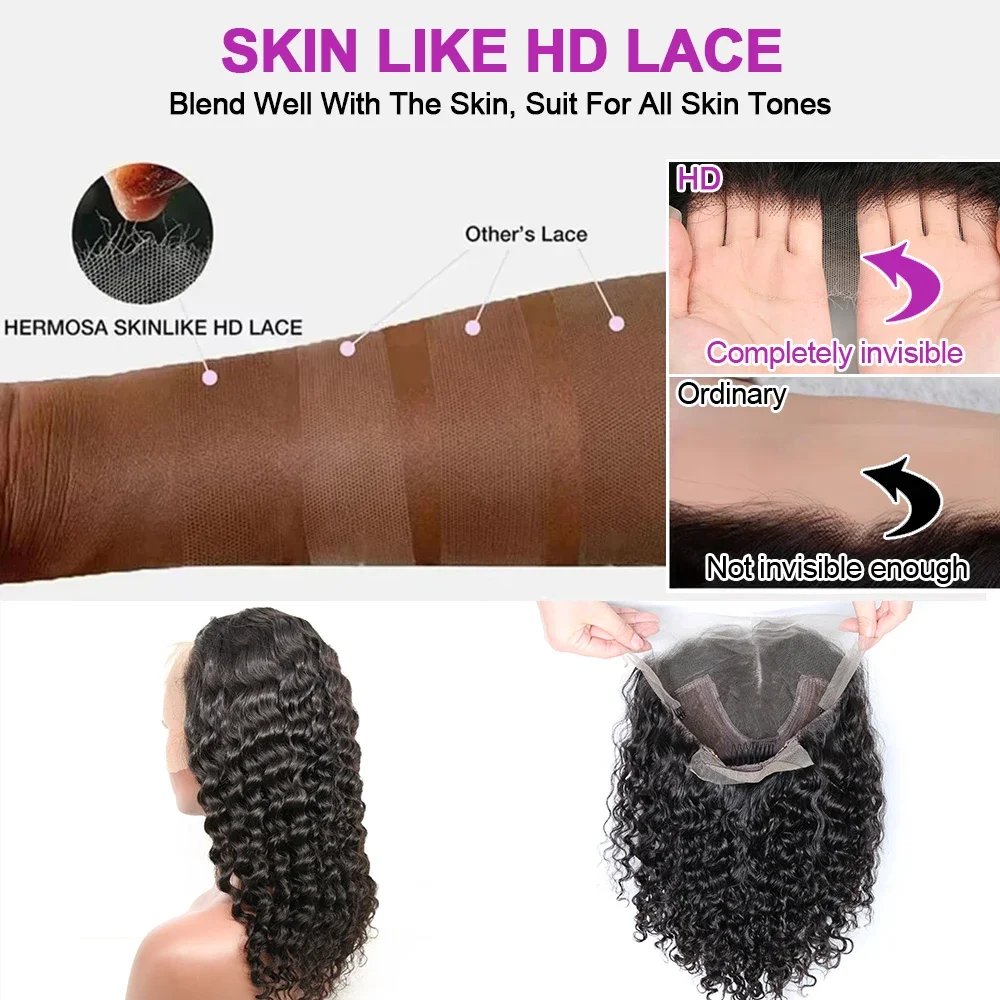 Short Bob Wigs Water Curly 13x4 13x6 Deep Wave HD Lace Frontal Wig For
