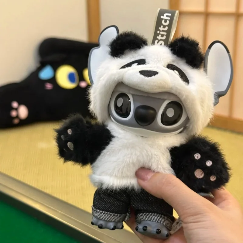 

2025 New Miniso Disney Vinyl Toy Stitch Panda Version Chinese Region Limited Anime Figure Movable Desktop Ornament Keychain Gift