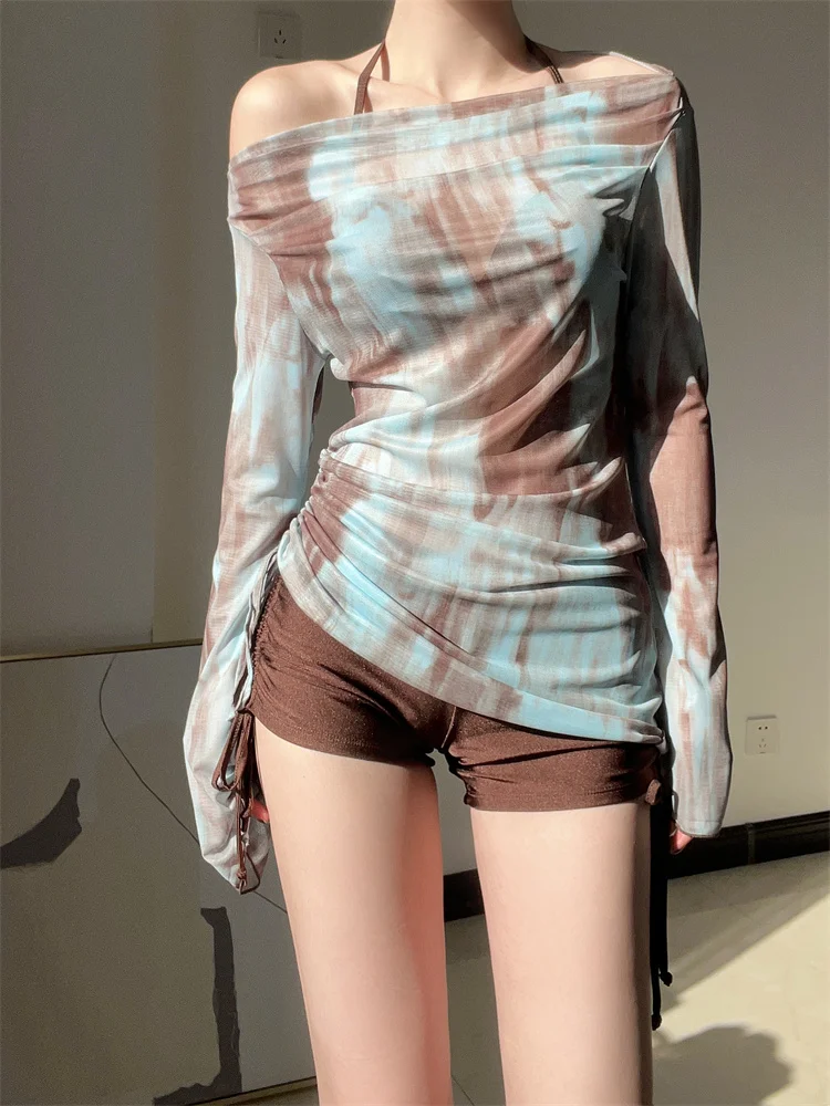 

Женский купальник Dr Honey: сексуальный комплект из двух частей с эффектом пуш-ап, топ-бикини на одно плечо с эффектом окрашивания и плавки.