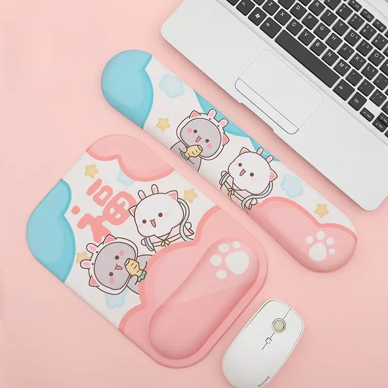 

Оригинальный Малый Panda Yier Bubu Mitao Cat клавиатура Поддержка рук силиконовый коврик для мыши на запястье удобный защитный коврик для мыши