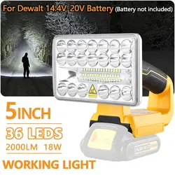 For Dewalt 18W 5 Inch Tool Light Indoor and Outdoor Light Led Light Work Light for DEWALT 18V Lithium Ion Battery DCB201 DCB200