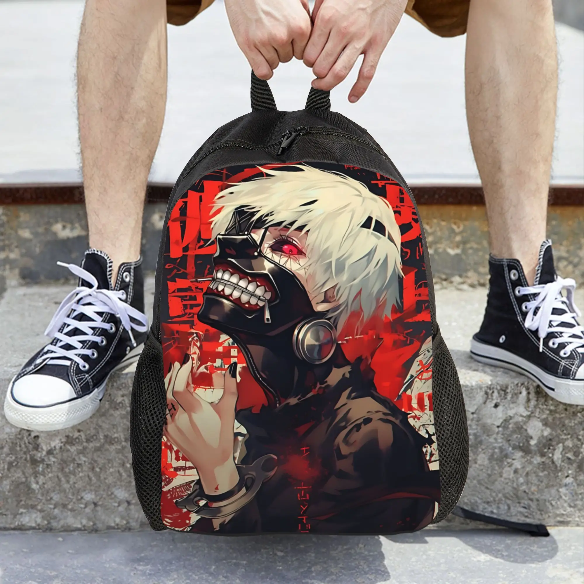 Fashion Halloween Tokyo Ghoul Kaneki Backpacks Its Bag  mochila Travel Sturdy Shoulder Rucksack