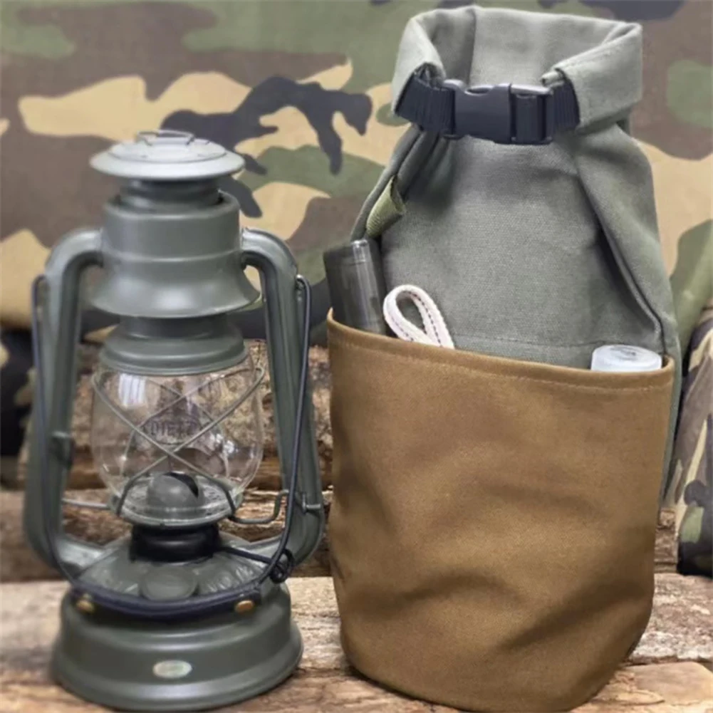 

Kerosene Lamp Storage Bag with Pockets Horse Lantern Pouch Easy To Carry Camping Lamp Protector Cover Hiking Accessories Tools