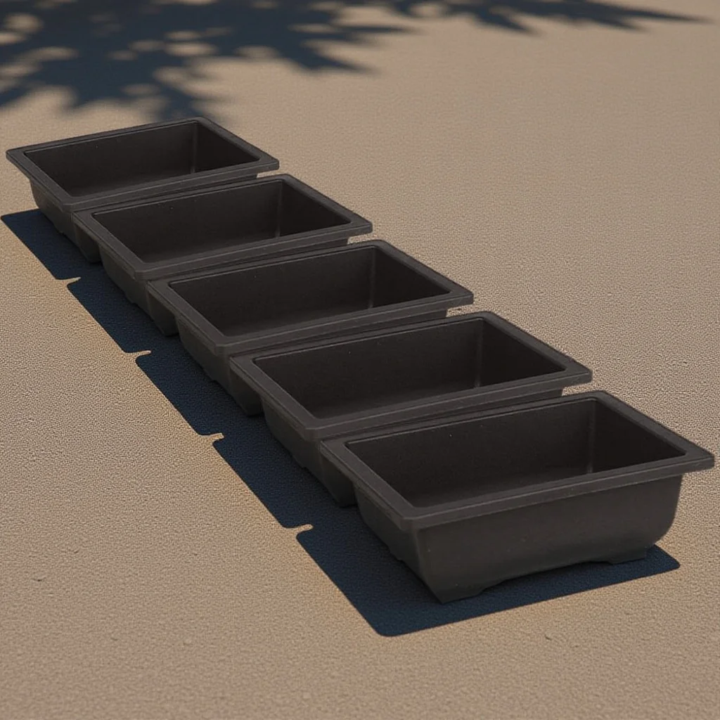 

5Pcs Rectangular Flowerpot Plastic Planters for Indoor Outdoor Garden Balcony Use Rectangular Flowerpot Flower Pots Outdoor