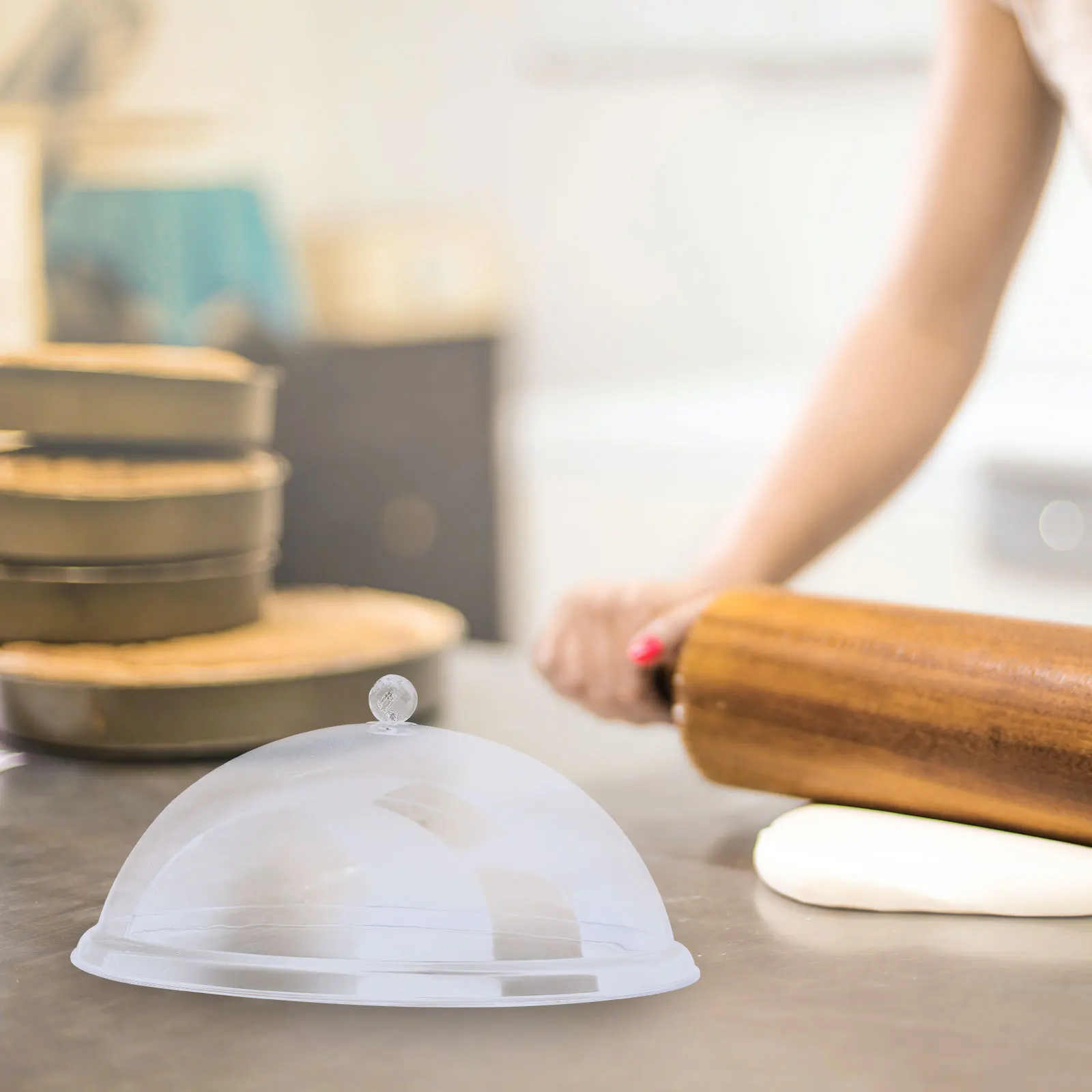 

1pc Clear Acrylic Cake Dome Display Stand Cupcake Dessert Cover Round Food Tray Glass Dome for Party Decor Snack Storage