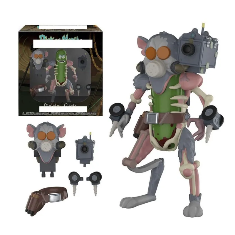

Новая фигурка Pickle Rick в стиле Огуречного Ученого, модель игрушки в броне для битвы с крысами со съемными деталями, подарок для детей