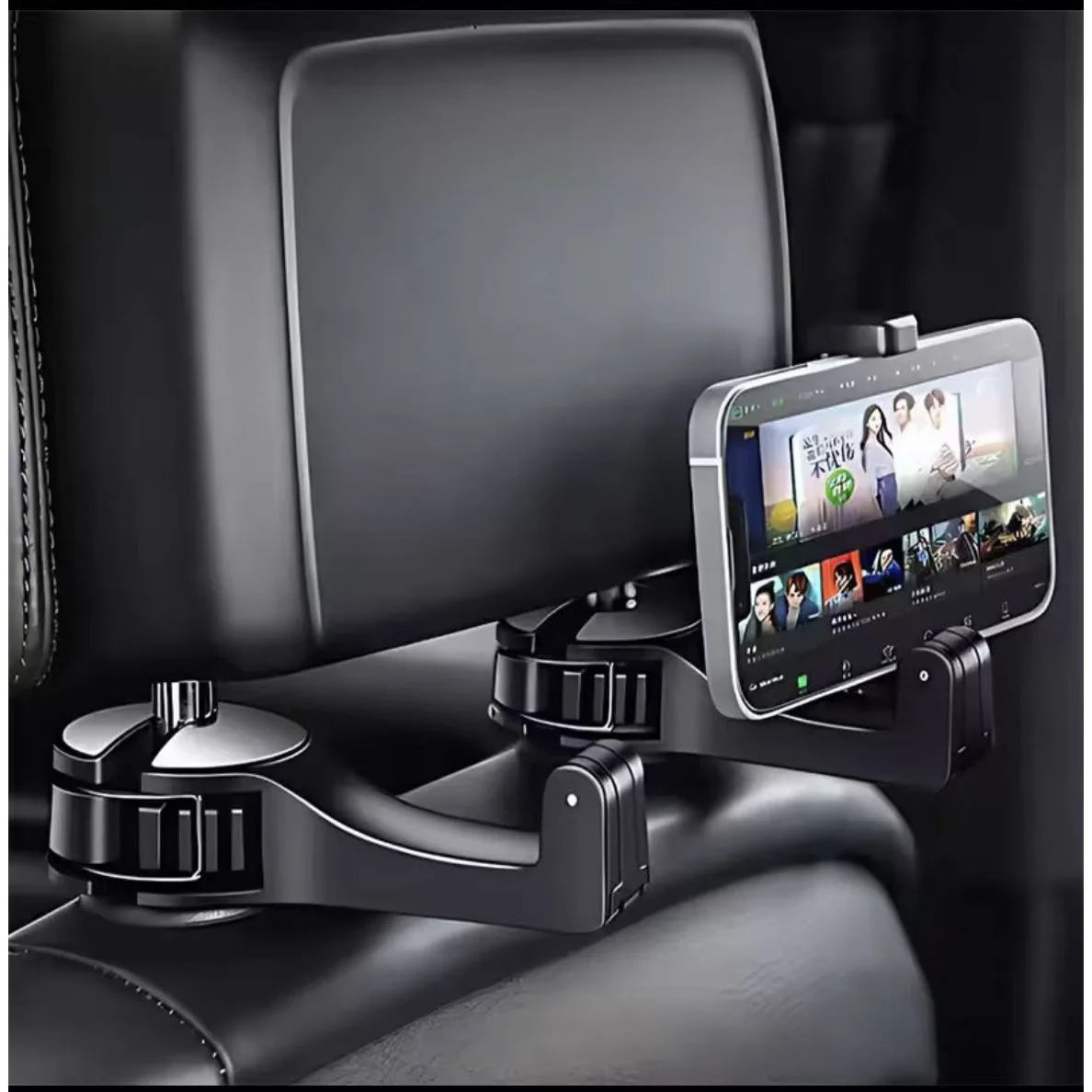 Multifunctional Car Seat Back Hidden Hooks 2-Pack All-In-One Vehicle Hook With Phone Holder For Rear Seat