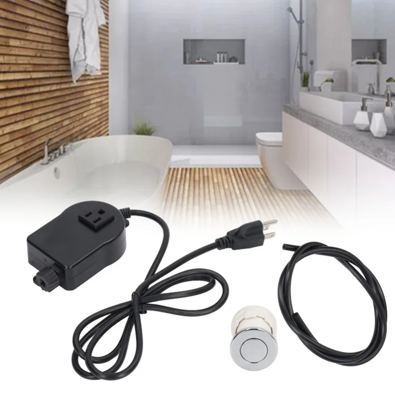 1m Pipe And Socket Garbage Disposal Sink Top Air Pressure Push Button Set For Bathtubs