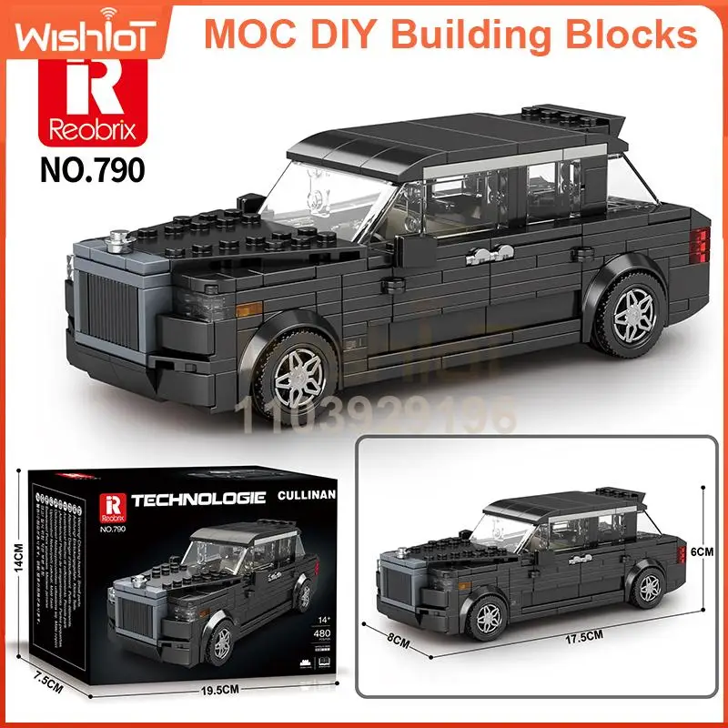 

790 Набор строительных блоков для автомобилей с 8 сетками, 480 шт., масштаб 1:24, комплект роскошной модели внедорожника - сборка своими руками, коллекционная игрушка в подарок для мальчиков и взрослых