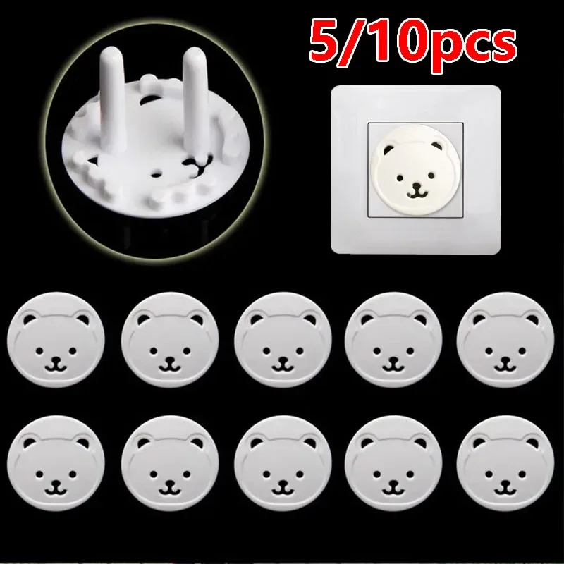 10PCS Bear EU Power Socket Electrical Outlet Baby Child Kids Safety Guard Protection Anti Electric Shock Plugs Protector Cover