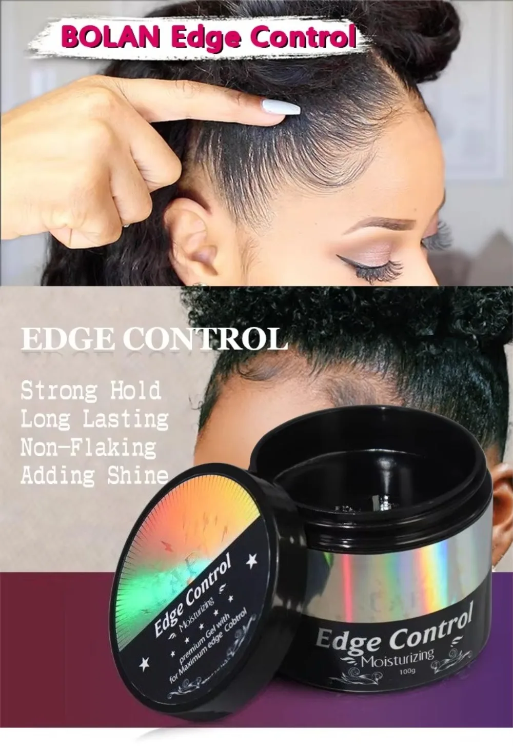 100g Hoegoa Styling Gel is suitable for all hair types, provides strong hold, smooths frizz, enhances shine, shapes quickly, and