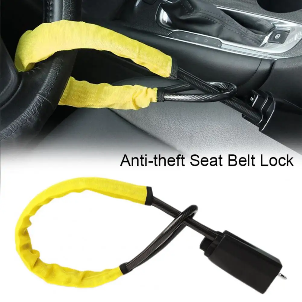 

Car Auto Lock Top Mount Steering Wheel Lock Anti Theft Security Lock With Keys Anti-Theft Devices Wheel Lock Steel Strap