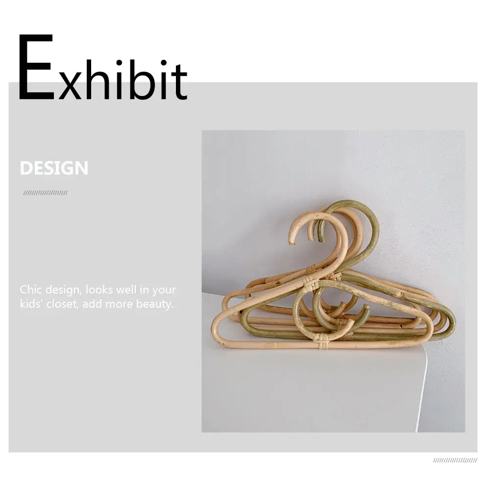 

1Pcs Rattan Hanger Double Hooks Clothes Drying Rack Clothes Organizer Closet Storage Home Supplies