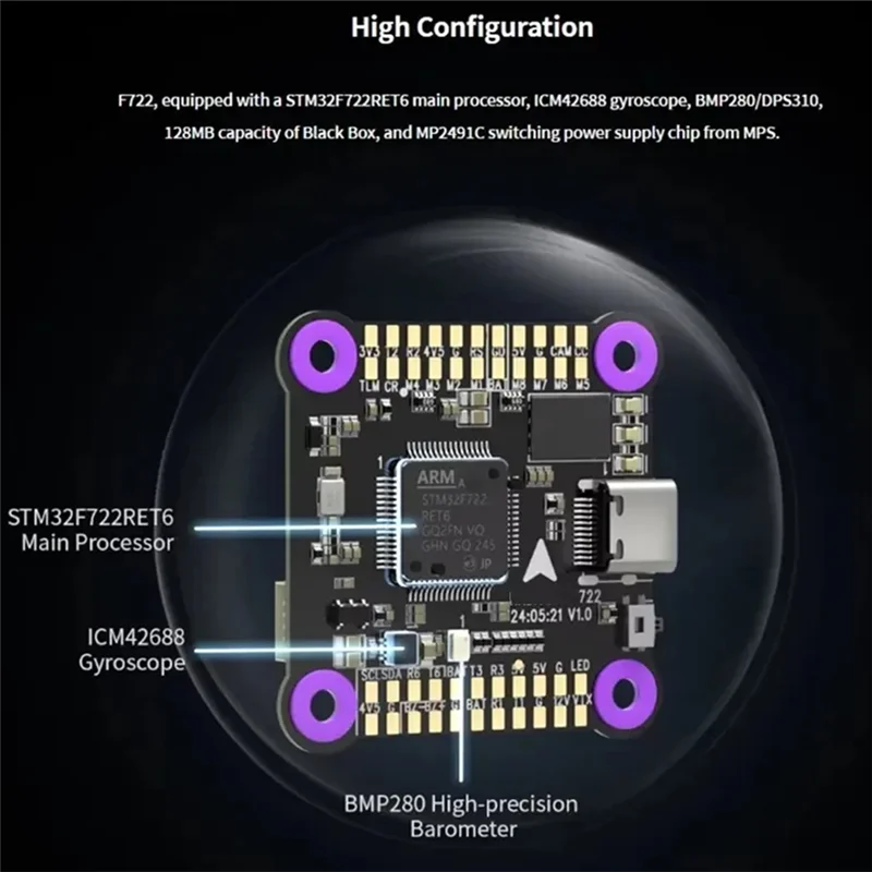 AP-F722 Racing Flight Controller Geïntegreerde OSD BEC Open-Source Betaflight Ondersteuning voor 3-6S RC Meerdere beeldoverdracht