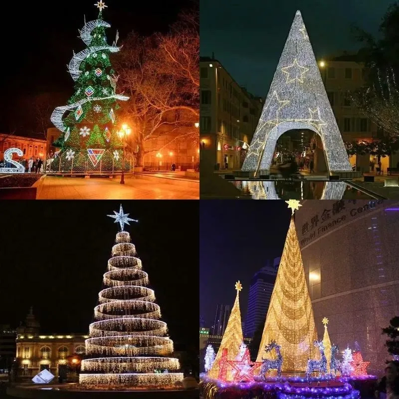 New Design Outdoor Giant Metal Frame Large Unique Artificial Christmas Tree for Shopping Mall Decoration