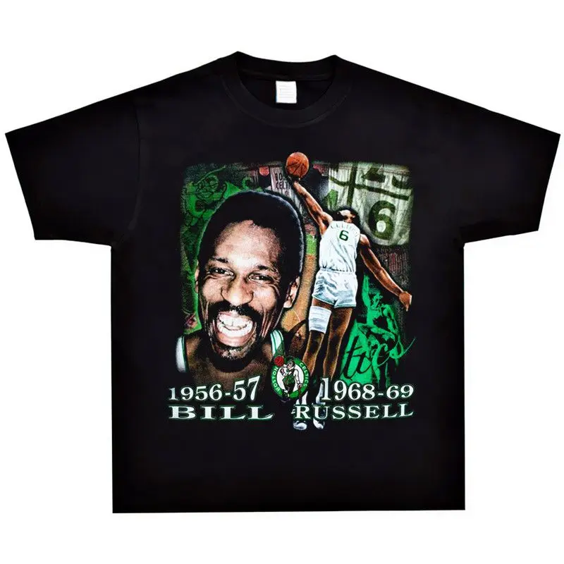 

Summer Men's Basketball Hall of Fame Letter Portrait Printed Round Neck T-shirt Retro 100% Cotton Casual Sports Short Sleeve