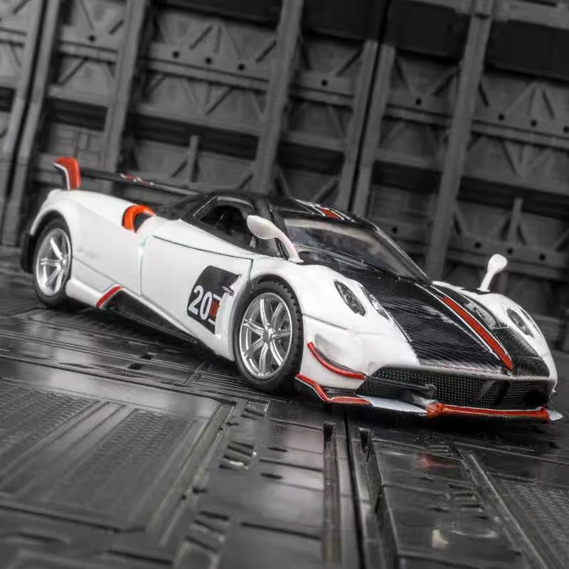 

1:32 Pagani Huayra BC Alloy Racing Car Model Diecast Metal Sports Car Vehicle Model Sound and Light Simulation Children Toy Gift