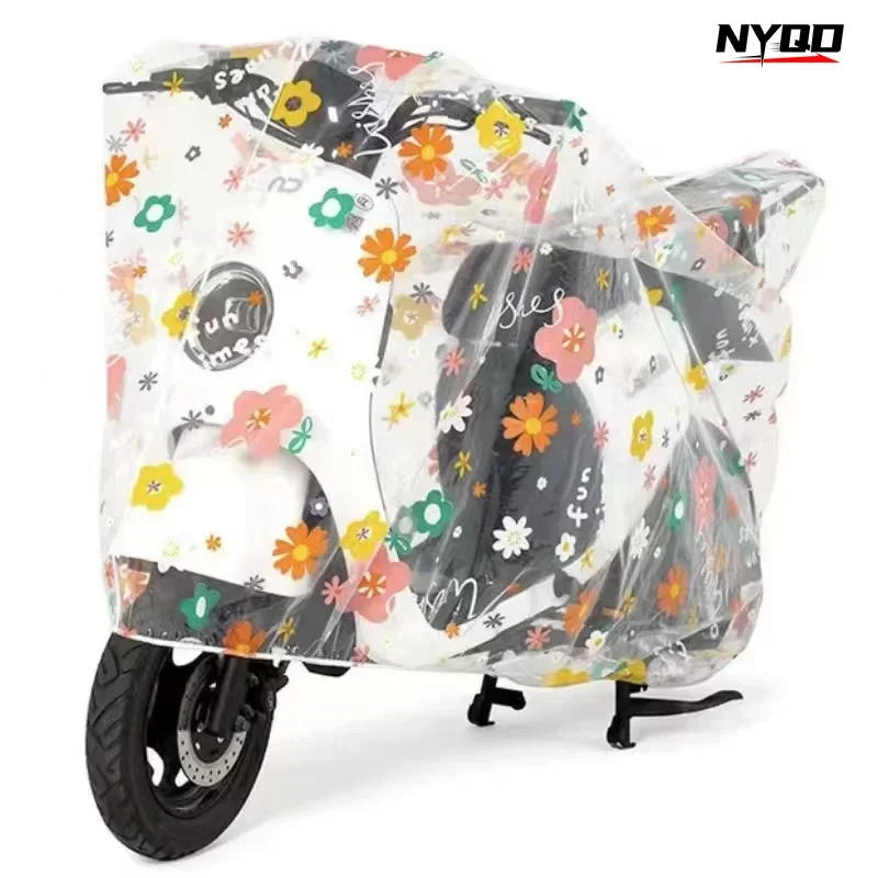 Universal rainproof car cover transparent cartoon electric vehicle rain sun protection frosted full cover bike cover motorcycle