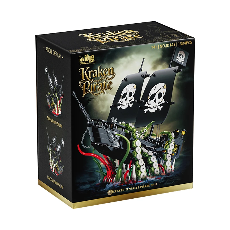 IN STOCK JD43 MOC Creativity Black Pearl Pirate Ship Building Blocks Bricks Assembling Model Toys for Boys Christmas Gift Set