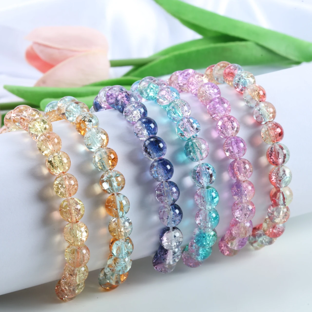 10mm Various Colors Round Bead Stretch Bracelet Simple Daily Wear，Versatile Jewelry for Women & Couples Best Gift Choice