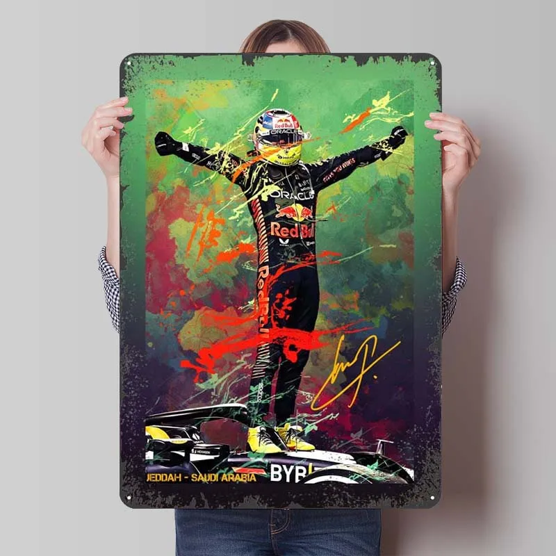 Sergio Perez Tinplate Sign Sports Poster Decoration Wall Decor Living Room Decor Items Aesthetic Home and Decoration Art Mural