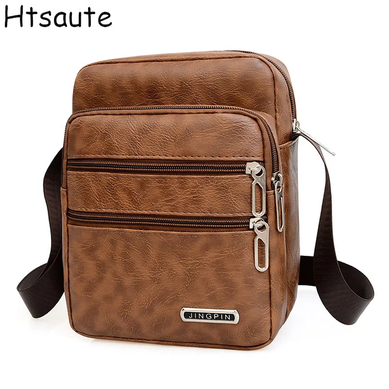 Casual Men\'s Shoulder Bags PU Leather Handbag Men Travel Sling Bag Large Capacitry Men\'s Messenger Bags mochila Clutch