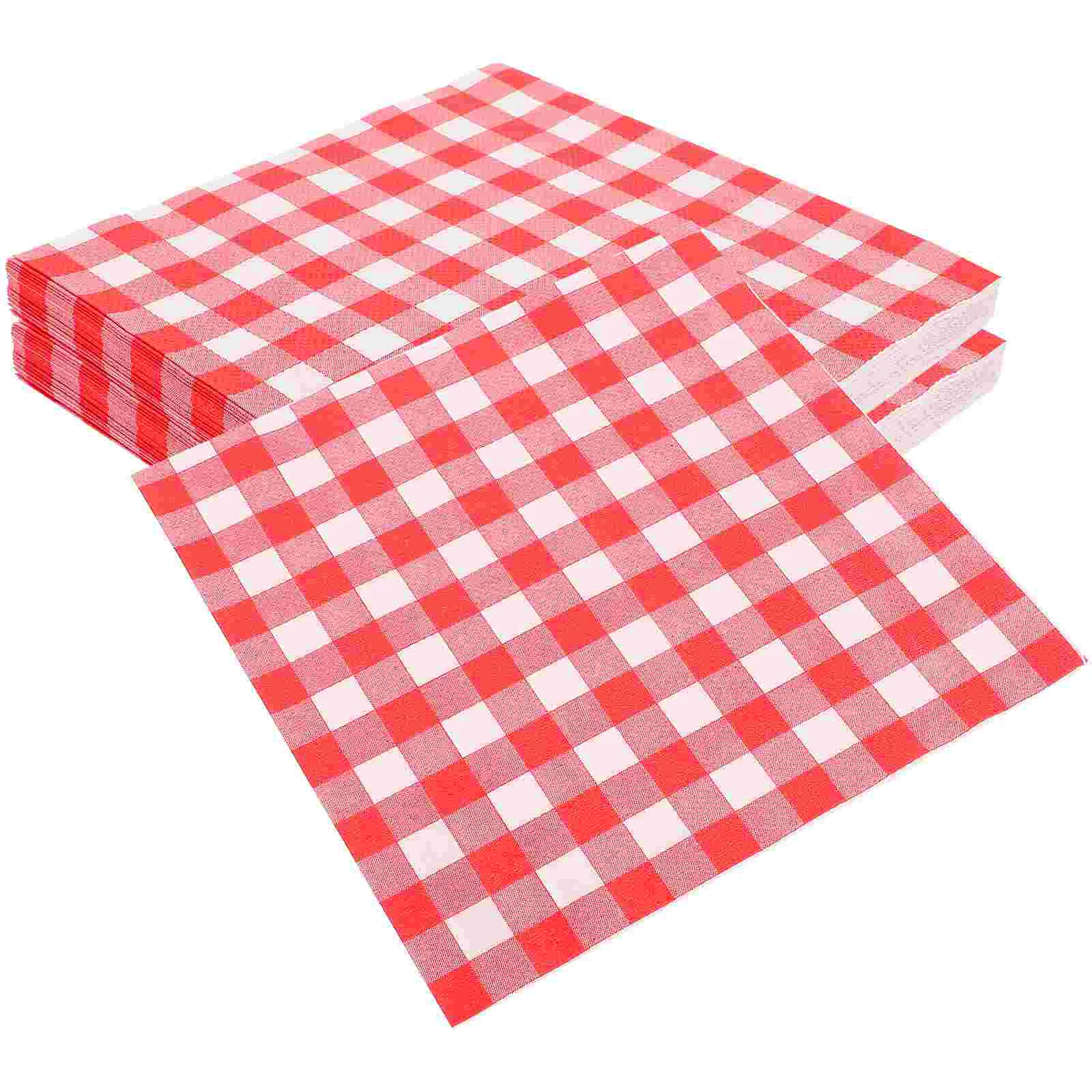 Serviettes de Table à Carreaux, Décoratives, pour Festival, Hôtel, Bureau, Banquets de Mariage, Vacances, Ménage, 80 Feuilles