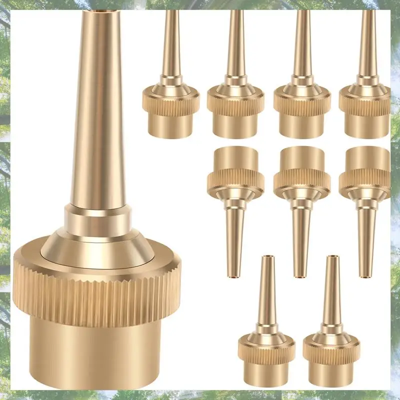 

Premium-10Pcs 1/2 Inch DN15 Brass Jet Straight Adjustable Fountain Water Spray Nozzles Pool Nozzles Garden Landscape Decoration
