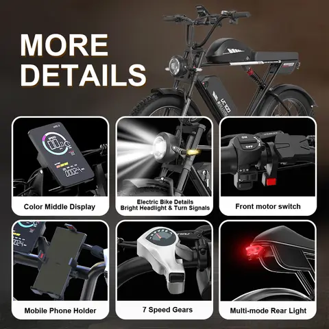 E10 Elcykel 52V Dubbla Motorer 55 km/h Hastighet 26 mil Räckvidd Högkapacitetsbatteri Långdistanspendling Elcykel 7 best sales mopedliknande elcykel - №7