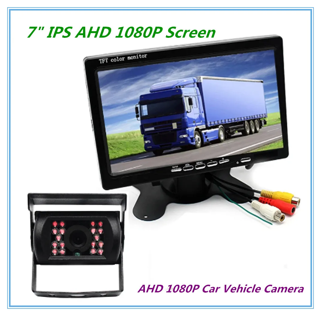 7-inch IPS Screen AHD 1080P  Car CCTV Monitor With 18IR Starlight Night Vision Car Rear View AHD Vehicle Camera For Bus Truck