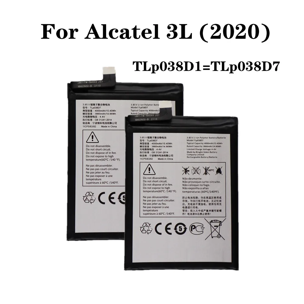 

New High Quality TLP038D7 TLP038D1 Replacement Battery For Alcatel 3L 2020 5029D 4000mAh Mobile Phone Battery Batteries