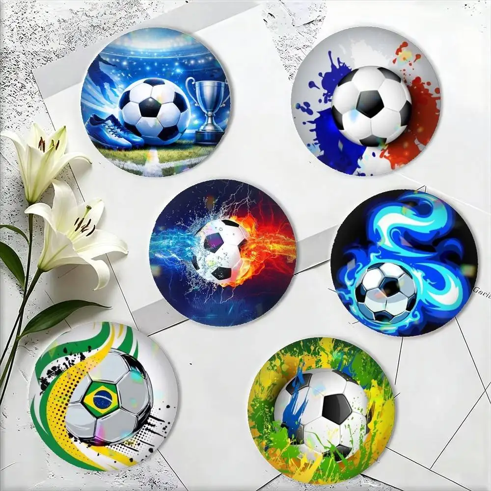 ART F-Football Soccer SPORT 25 32 44 58 75mm Badges Personalized Round Brooches Pins Accessory Gift