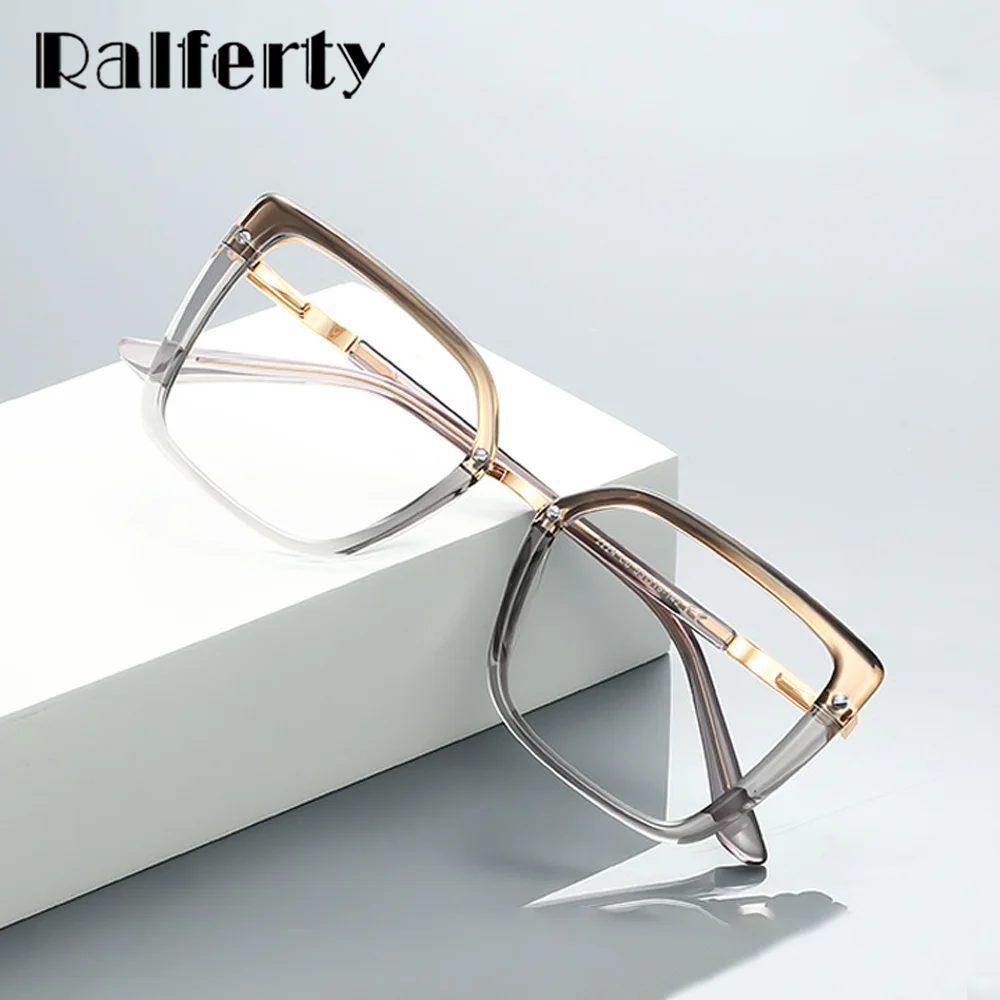 Monturas de Gafas para Mujer Ralferty Fashion, Monturas Cuadradas para Mujer, Monturas de Gafas Graduadas, Monturas de Miopía TR90 para Mujer, Montura Zero