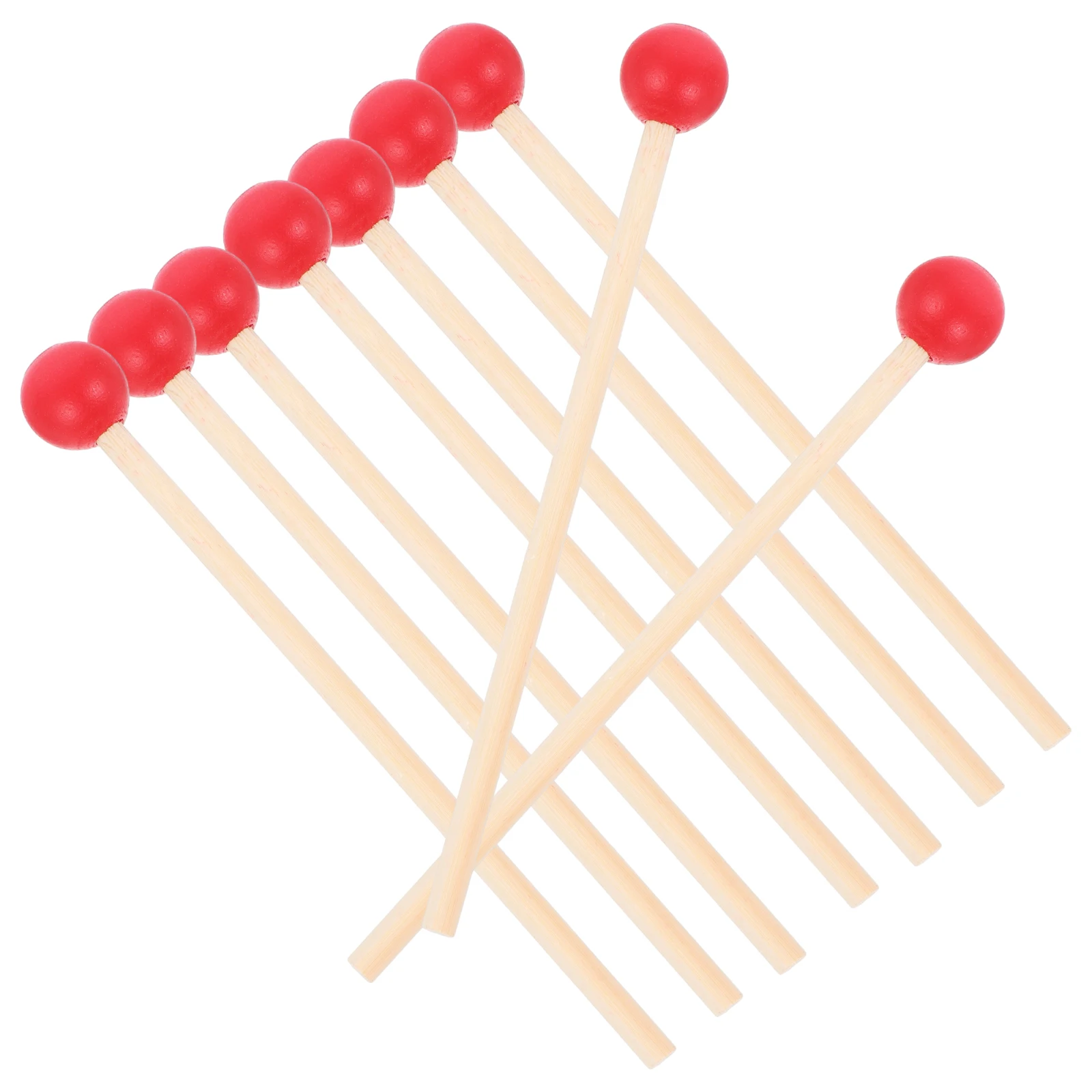 

12 Pcs Toddler Toys for Boys Wooden Piano Hammer Childrens Drumsticks Musical Instrument Supply Accessories Red