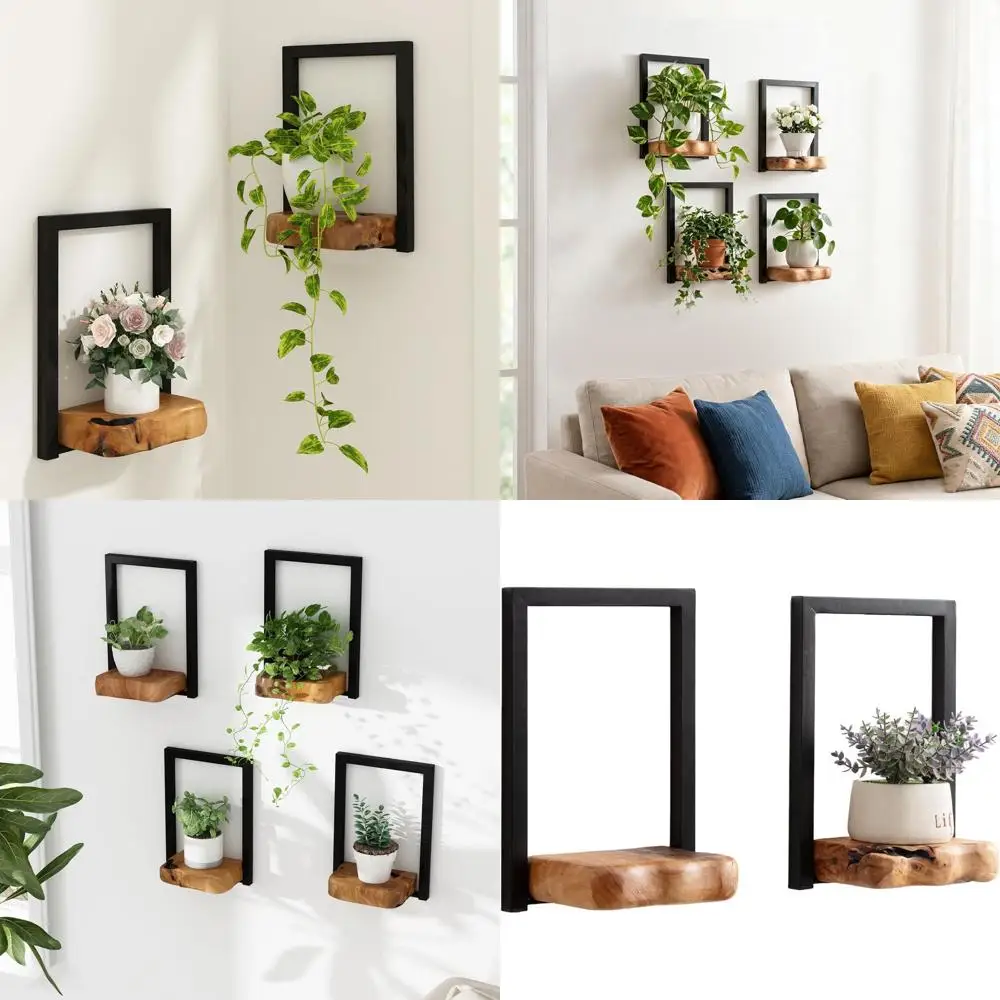

2 Pack Wall Plant Holders, Window Planters Shelves, Indoor Hanging Plant Stands, 12x9x5 inches