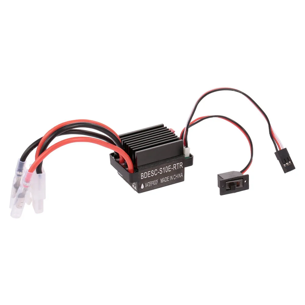 NEEBRC 320A Waterproof Brushed ESC 5V/2A BEC 60A Speed Controller with 25mm Cooling Fan Heatsink for 1/10 RC Car Boat Motor Part