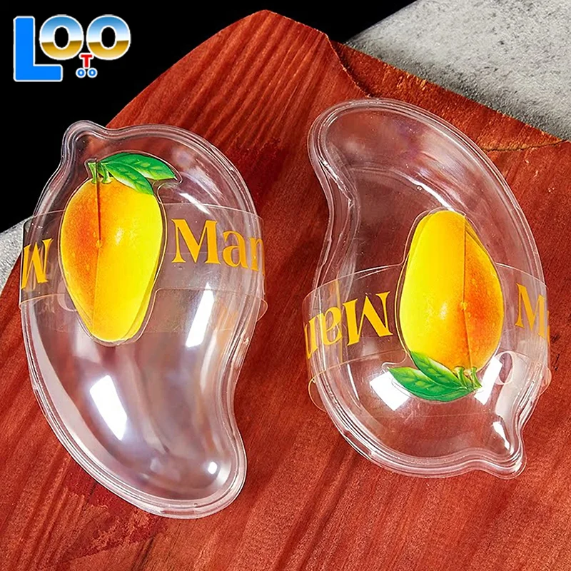 10 шт., креативная форма манго, одноразовая пластиковая чашка для десертного торта, сделай сам, упаковочная коробка для кремового мусса для торта с прозрачной крышкой