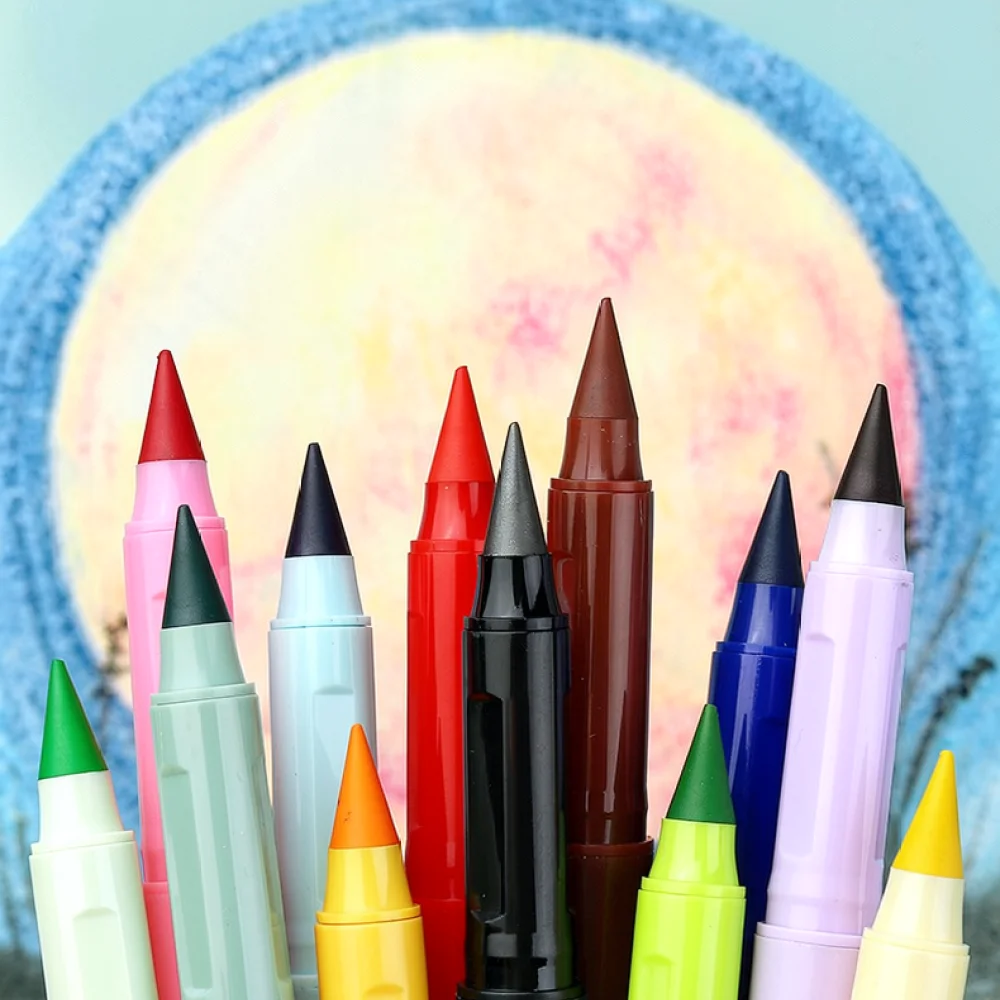 Erasable Inkless Colored Pencil Eternal Writing Pen Ergonomic Posture Correction School Art Drawing Stationery Set For Kids