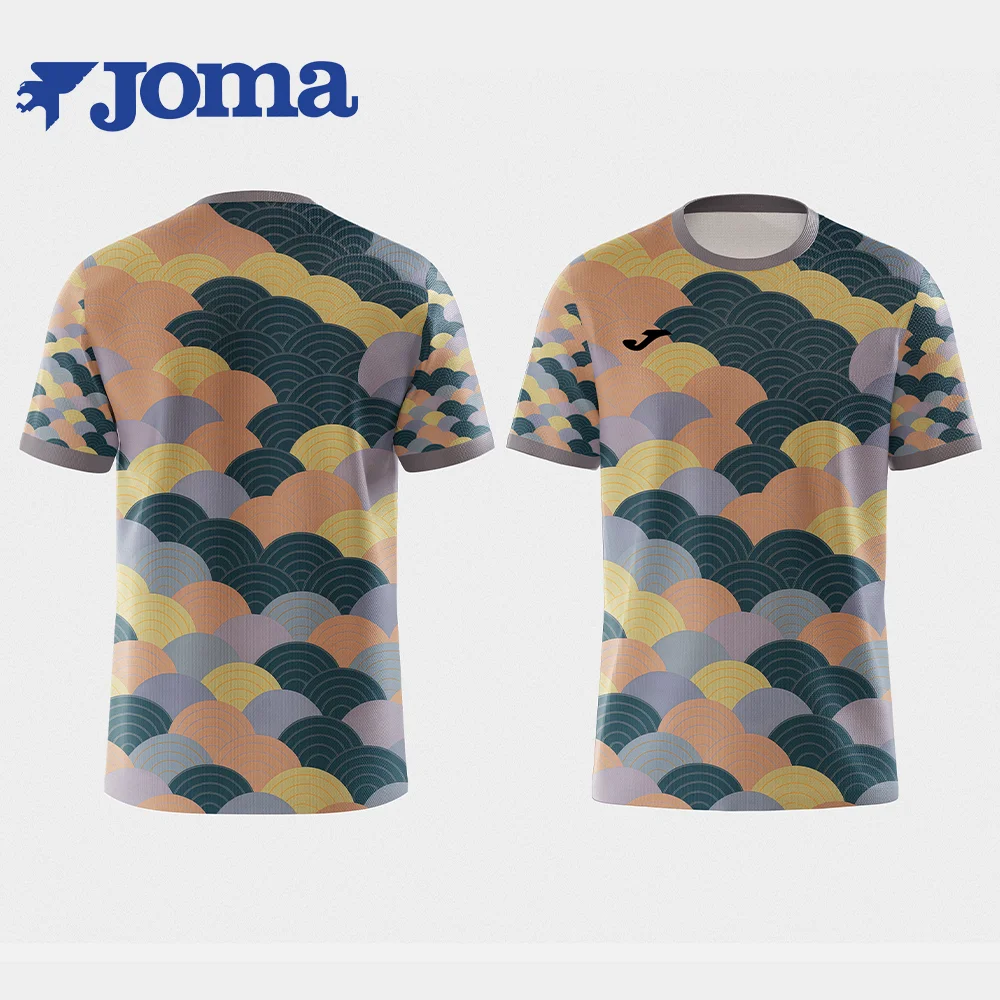 Camiseta Deportiva JOMA para Hombre, Modelo Nuevo de Verano, Transpirable, con Estampado 3D, Ropa de Entrenamiento para Aficionados al Fútbol, Manga Corta
