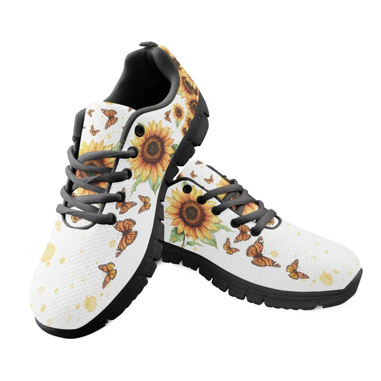Coloranimal Sunflower Butterfly Men Athletic Work Shoes for Standing All Day All-Match Comfortable Work Shoes for Outdoor