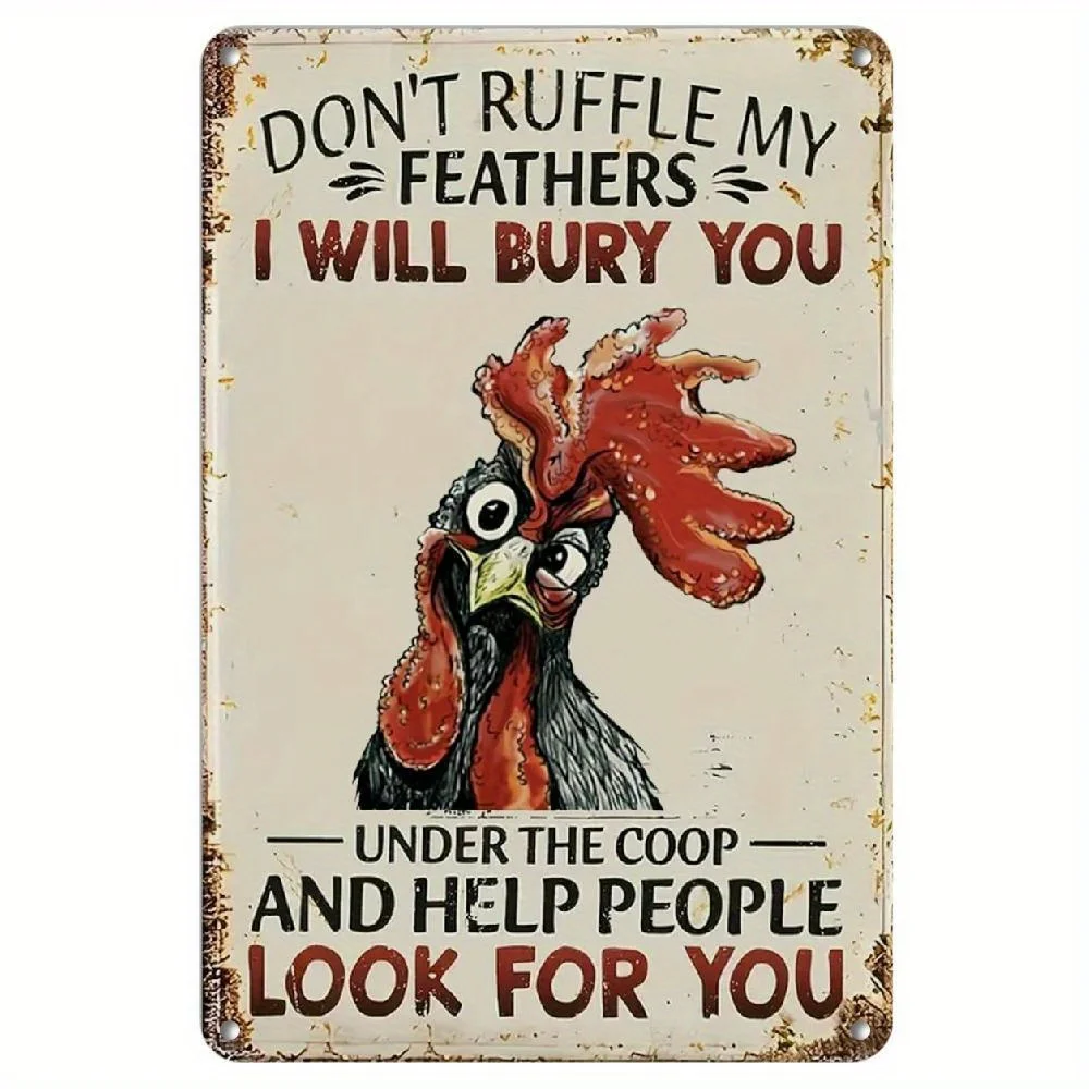 1pc Funny Farmhouse Metal Wall Decor - 