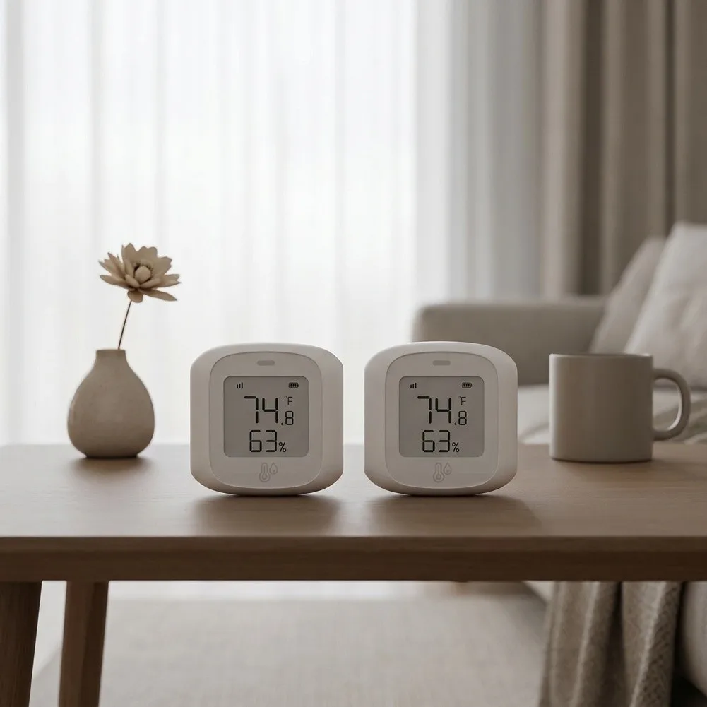 Humidity Control Sensor For Greenhouse Temperature Sensor White WiFi Temperature Sensor Easy Installation Process