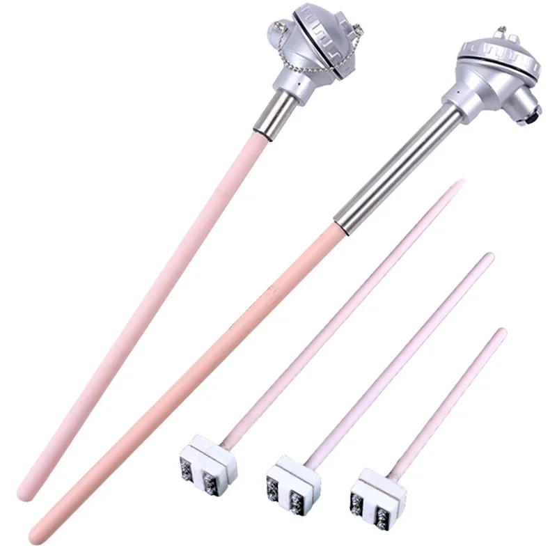 High Temperature 1600C Ceramic Probe Thermocouple Type S B R Type Platinum Rhodium Thermocouple For Furnace Use